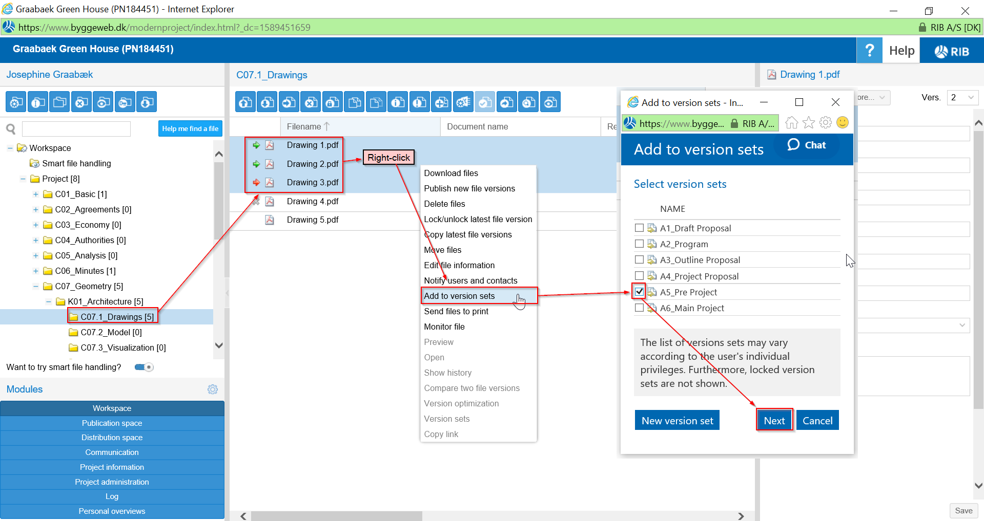 Version sets – SupportCenter